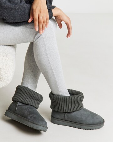 Seeker Warm Lined Cuff Slipper Snug Boots - Wide Fit (E)