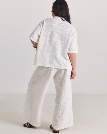 Cotton Lace Shirt and Trouser Beach Co-Ord