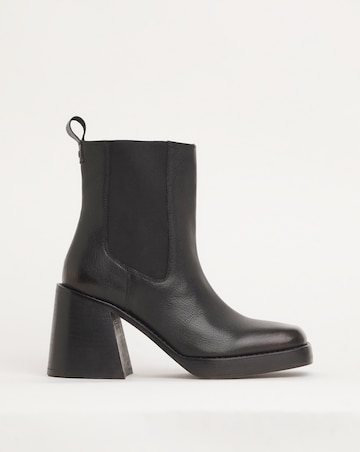 Emery Leather Platform Chelsea Ankle Boots - Wide Fit (E)