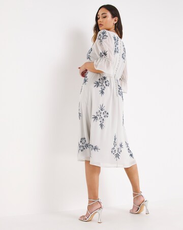 Joanna Hope Floral Sequin Midi Dress
