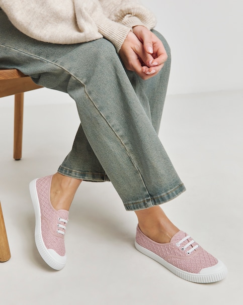 Birney Lace Up Plimsole Trainers - Standard Fit (D)
