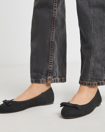 Simply Be Abundance Classic Bow Ballerina Shoes Wide E Fit