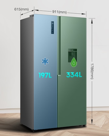 Fridgemaster MS91558DES NonPlumbed Total No Frost American Fridge Freezer Silver