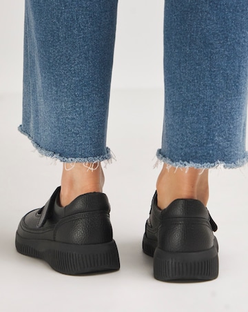 Rochelle Leather Bar Trainers - Wide Fit (E)