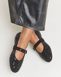 Addison Studded Mary Jane Shoes - Wide Fit (E)