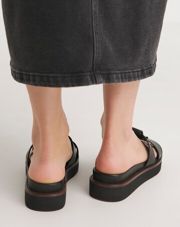 Rosalind Leather Twin Strap Mule - Wide Fit (E)