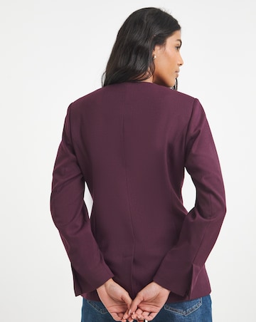 Simply Be Aubergine Collarless Waisted Blazer