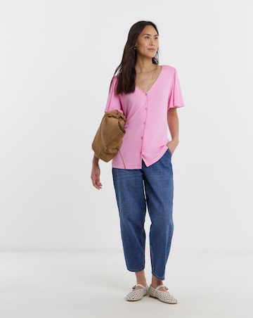 Button Front Angel Sleeve Top