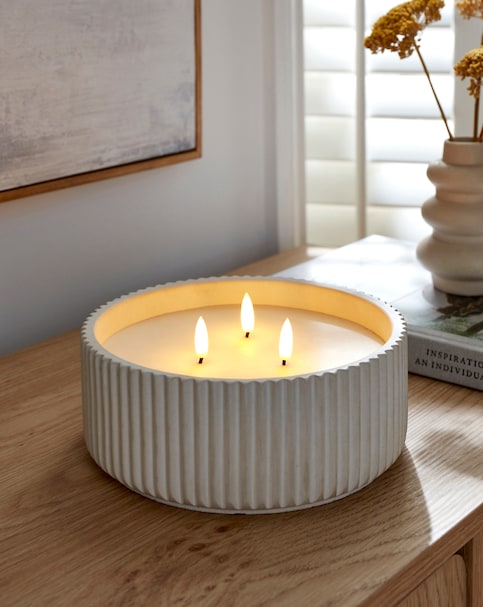 Large LED Textured Candle