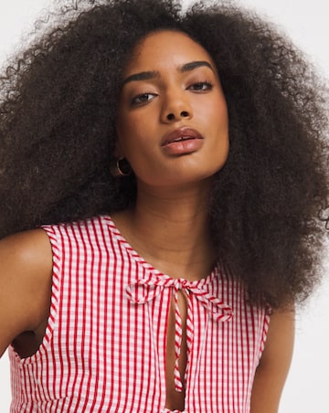 Vila Long Sleeve Striped Tie Top
