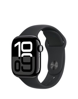 Apple Watch Series 10 GPS/Cellular 42mm Jet Black Aluminium Case, Sport Band S/M