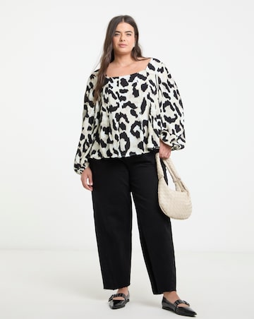 Leopard Button Down Tea Blouse