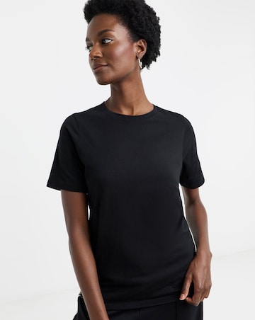 Pure Cotton Black Crew Neck Short Sleeve T-shirt