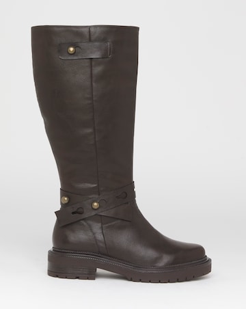 Veronica Knee High Wrap Detail Boots - Extra Wide Fit (EEE) & Curvy Calf
