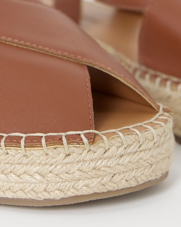 York Peep Toe Leather Espadrille Sandals - Extra Wide Fit (EEE)