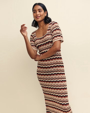 Nobody's Child Mock-Crochet Knitted Midi Dress