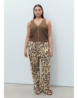 Mango Leopard Print Trousers