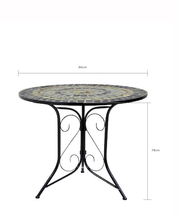 Charles Bentley Mosaic 4 Seater Dining Set - Blue