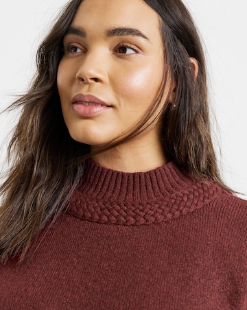 Native Youth Cable Knitted Bell Sleeve Jumper