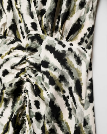 Mango Printed Dress With Ruffled Detail