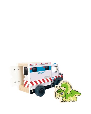 Jurassic World Chunky Wooden Vet Vehicle and Triceratops