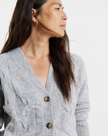 Grey Marl Cable Cardigan