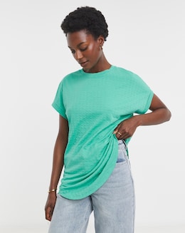 Dobby Textured Curved Hem