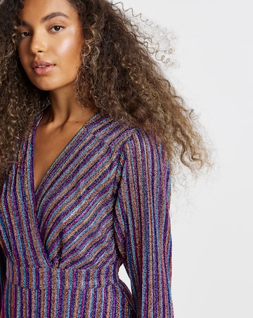 Flounce London Lurex Stripe Maxi Dress