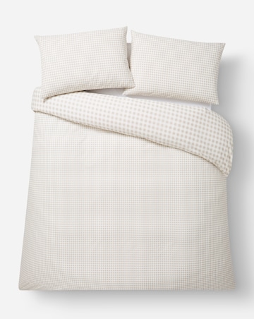 Gingham Cotton Blend Reversible Duvet Cover Set