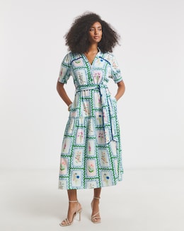Hope &amp; Ivy Lilith Postcard Print Maxi Dress