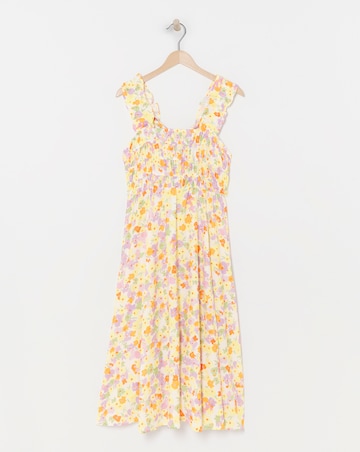 Simply Be Floral Print Shirred Midi Sundress