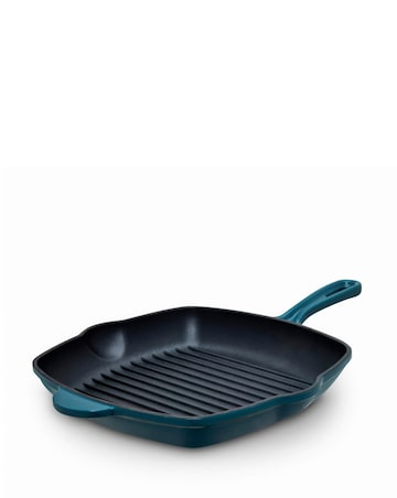 Barbary & Oak Nattura 26cm Cast Iron Grill Pan Teal