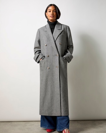 Ro&Zo Herringbone Double Breasted Overcoat