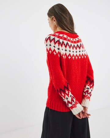 Red Fairisle Cardigan