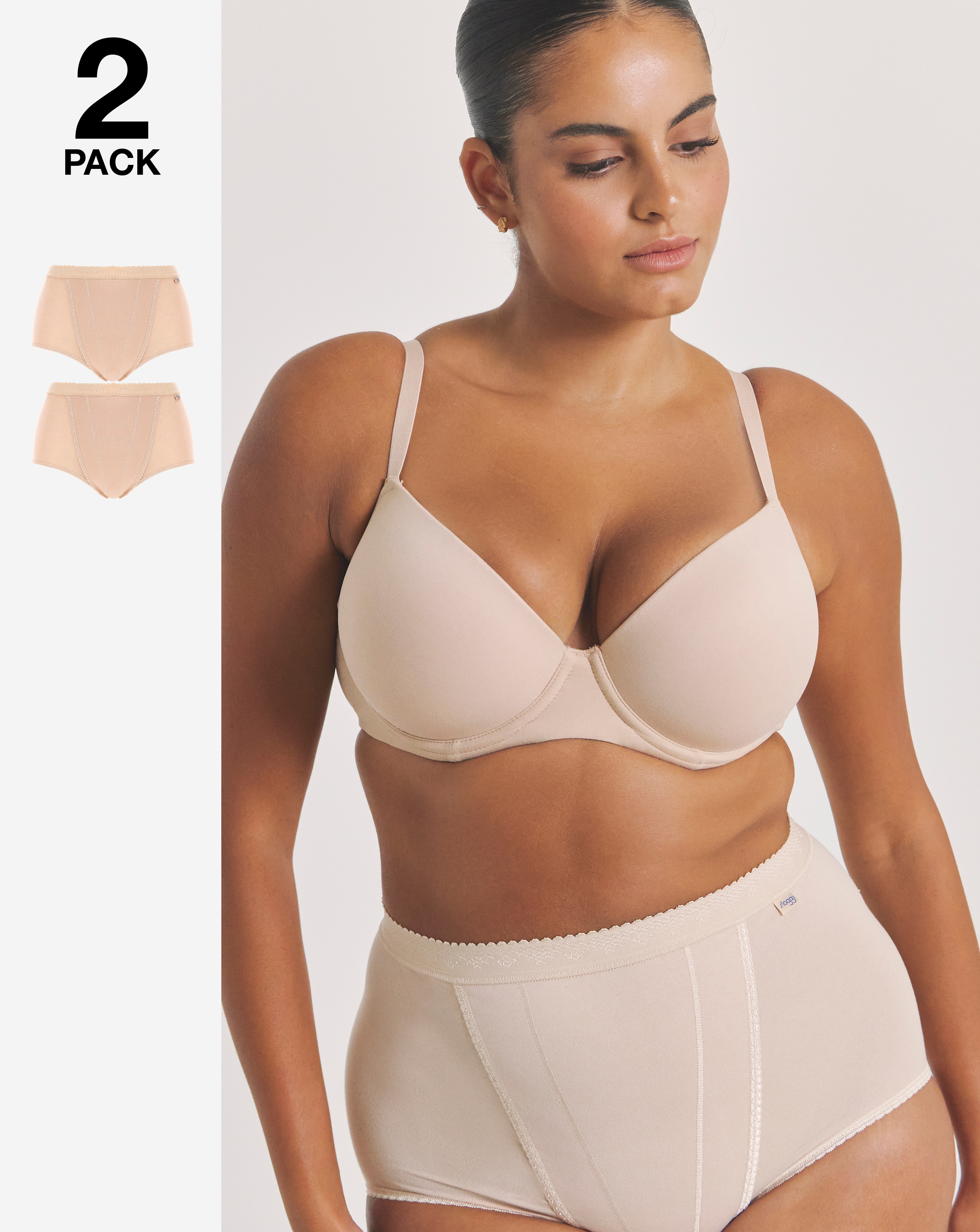 Sloggi (2 Pack) Light Control Maxi Knickers Skin
