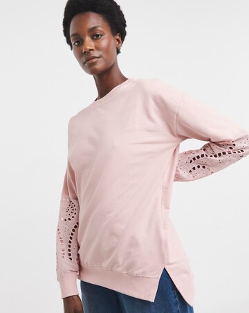 Blush Broderie Sleeve Sweatshirt