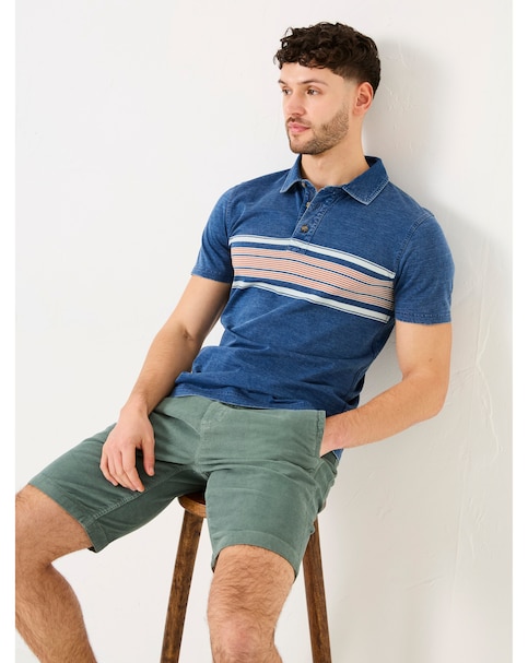 FatFace Chest Stripe Polo - Indigo Blue