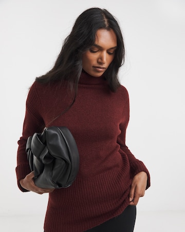 Cosy Yarn Wine Roll Neck Tunic