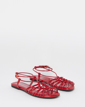 Cinder Tubular Woven Flat Sandals - Wide Fit (E)
