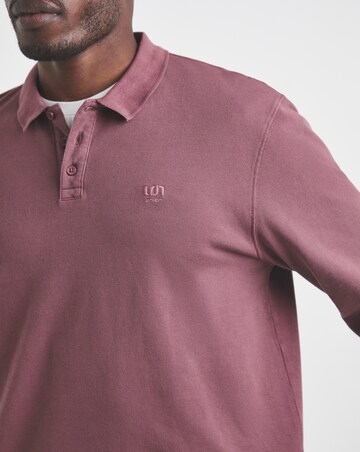 Union Garment Dyed Long Sleeve Polo-Burgundy
