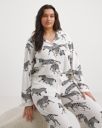 Chelsea Peers Jersey Zebra Print Pyjama Set