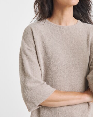 Cream Brushed Soft Touch Half Sleeve Top