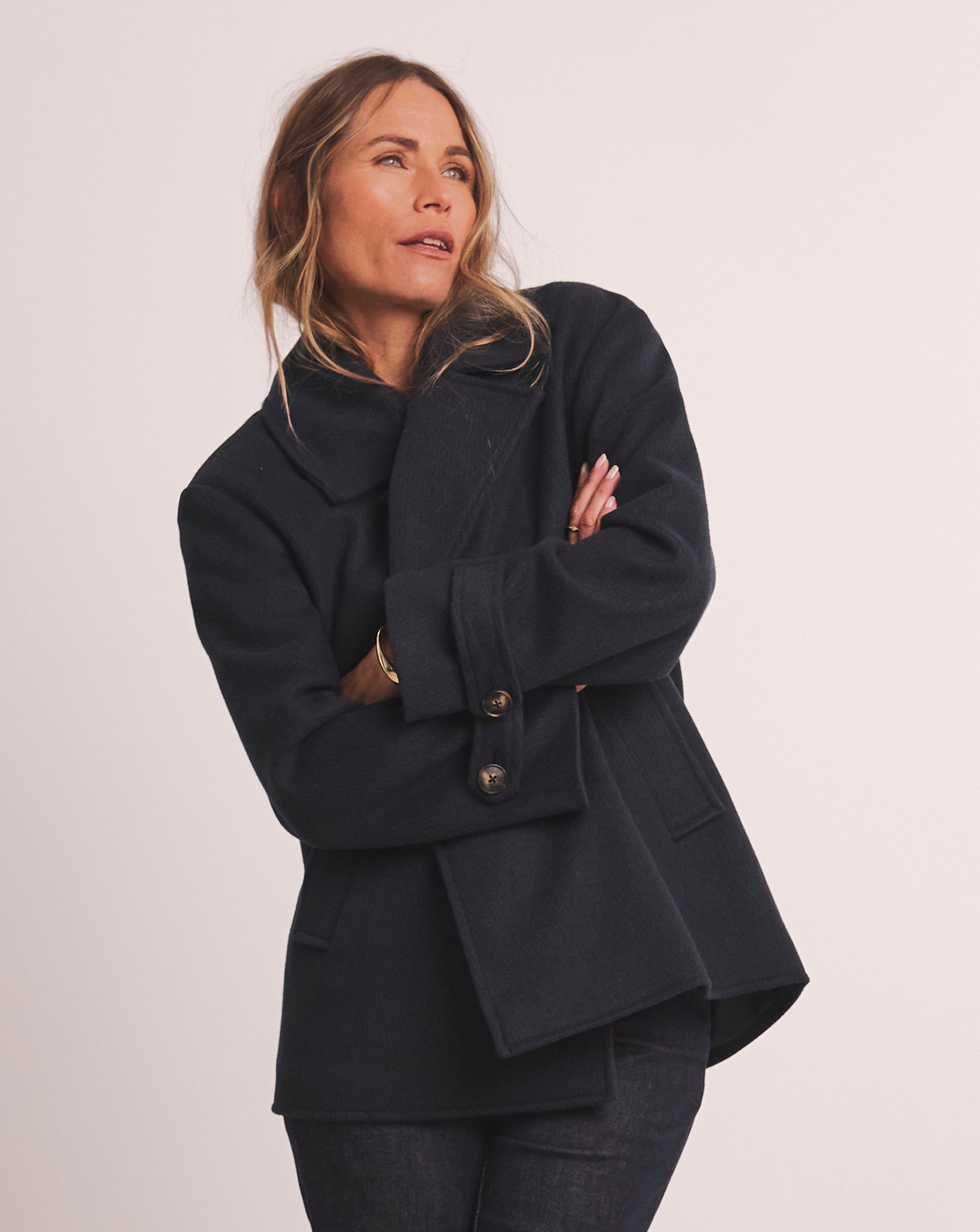 Anthology Navy Wool Blend Pea Coat