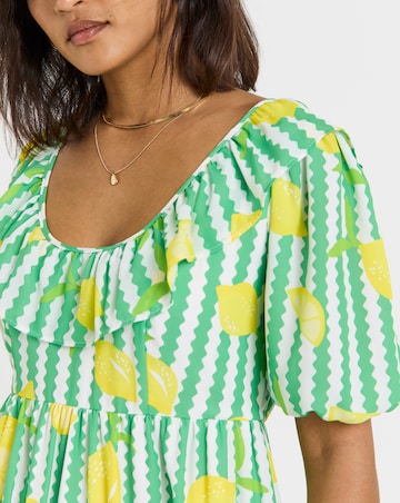 Twisted Wunder Striped Fruit Print Maxi Dress
