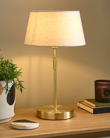 Julipa Gold Brass & Linen Shade Table Lamp