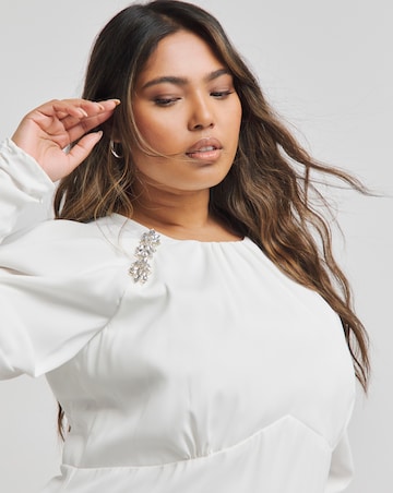Joanna Hope Ivory Embellished Bridal Midi Dress