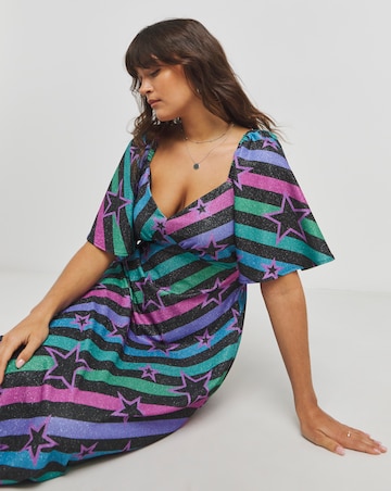 Twisted Wunder Angel Maxi Glitter Lurex Dress