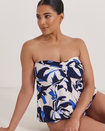 MAGISCULPT Medium Control Twist Front Bandeau Blouson Tankini Top