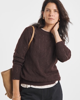 Re-Luxe Chocolate Pointelle Jumper