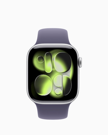 Apple Watch Series 11 GPS 46mm - Silver Aluminium/Purple Fog Sport Band - S/M